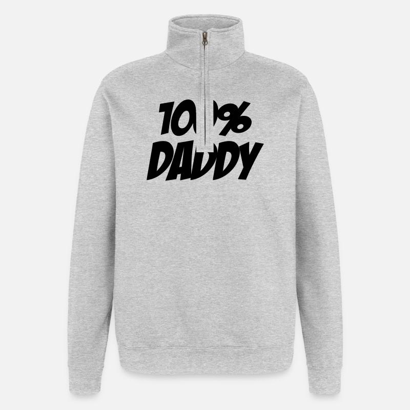 100% Daddy - Quarter-Zip Sweatshirt - heather grey