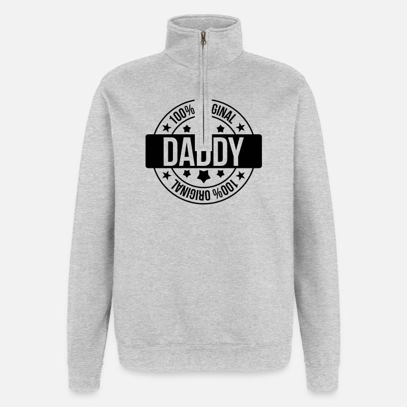 Daddy 100% Original - Sweat à zip 1/4 - gris chiné