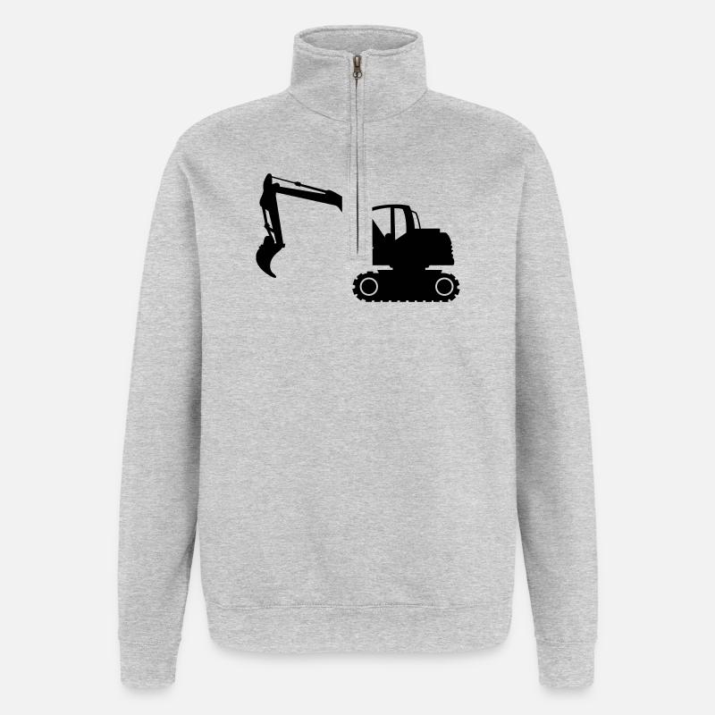 Bagger Ausgräber - Quarter-Zip-Sweatshirt - Grau meliert