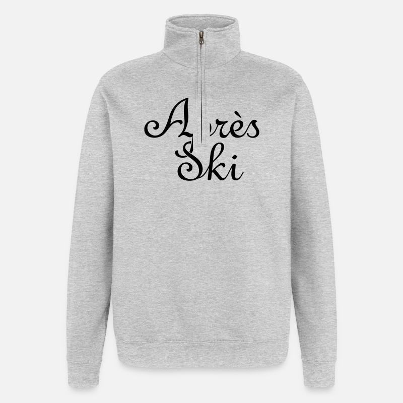 Wintersport Après-Ski - Quarter-Zip-Sweatshirt - Grau meliert