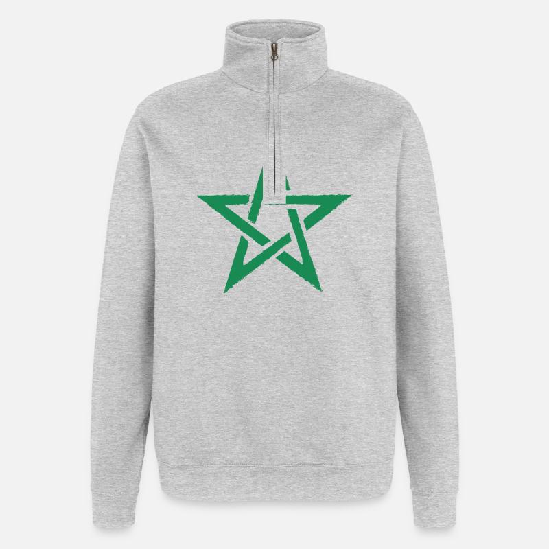 Marokko - Marok - morocco - maroque - Quarter-Zip-Sweatshirt - Grau meliert