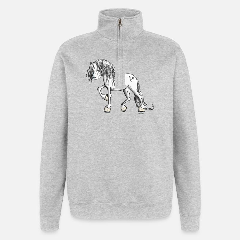 Mignon Cheval Blanc - Sweat à zip 1/4 - gris chiné