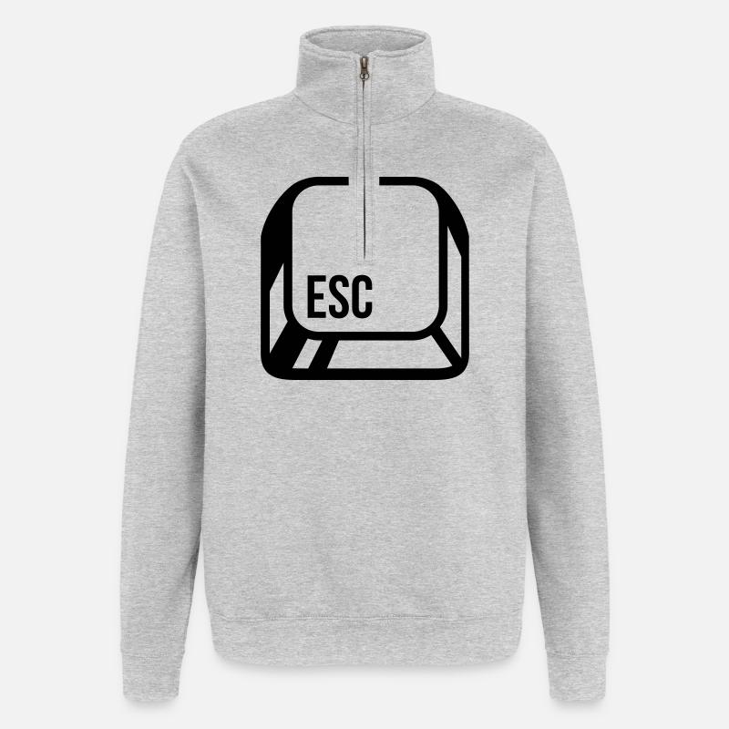 ordinateur - Sweat à zip 1/4 - gris chiné