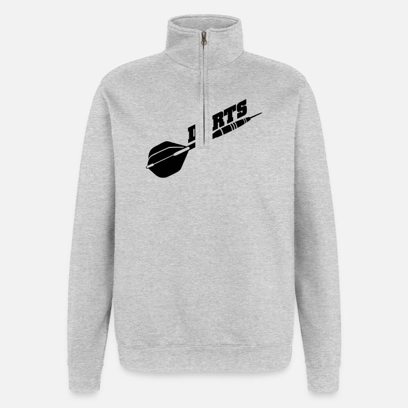 jeu de fléchettes - Sweat à zip 1/4 - gris chiné