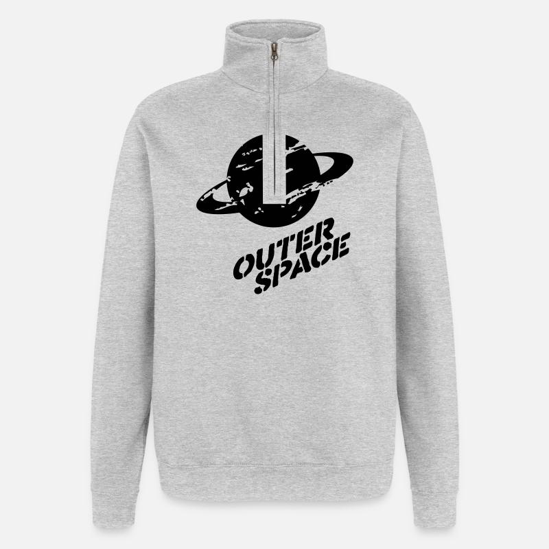 outer space - Quarter-Zip Sweatshirt - heather grey