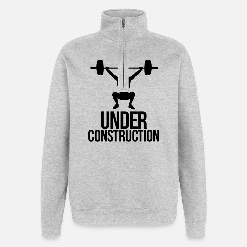 under construction - Quarter-Zip Sweatshirt - heather grey