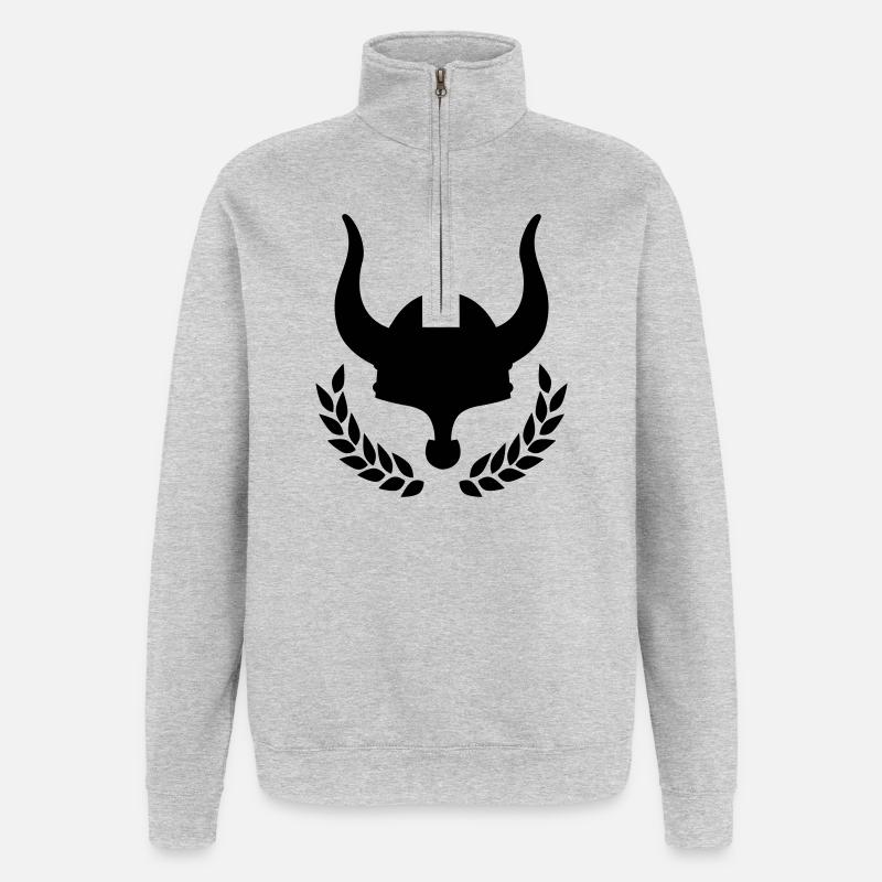 wikinger vikings - Quarter-Zip-Sweatshirt - Grau meliert