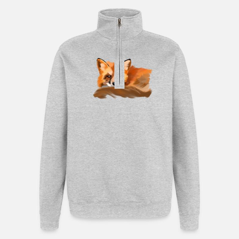 fox - Quarter-Zip Sweatshirt - heather grey