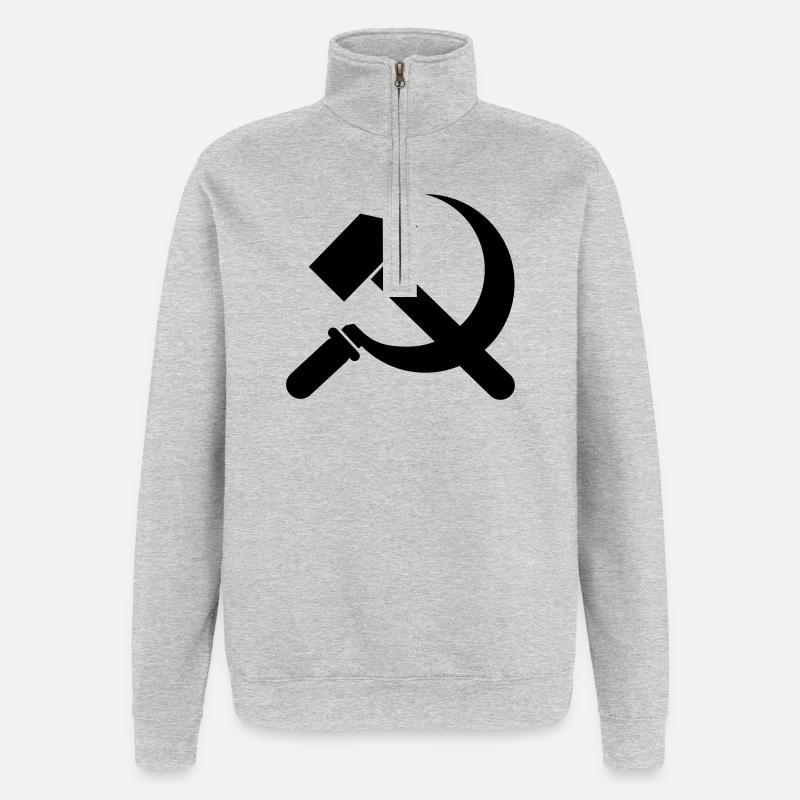 communisme - Sweat à zip 1/4 - gris chiné