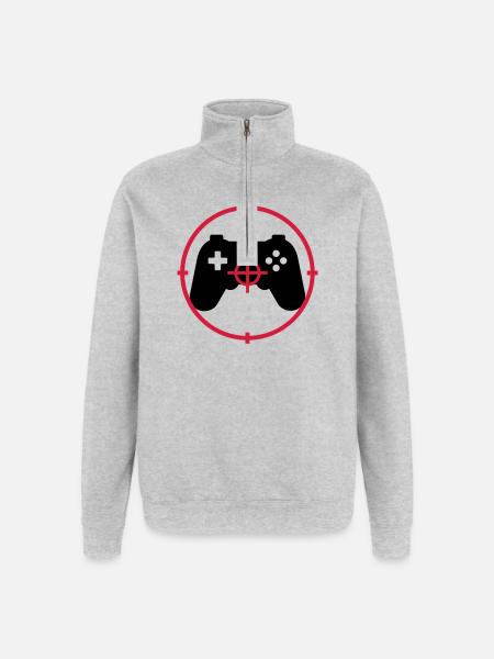 Gamer / Gaming - Quarter-Zip Sweatshirt - heather grey
