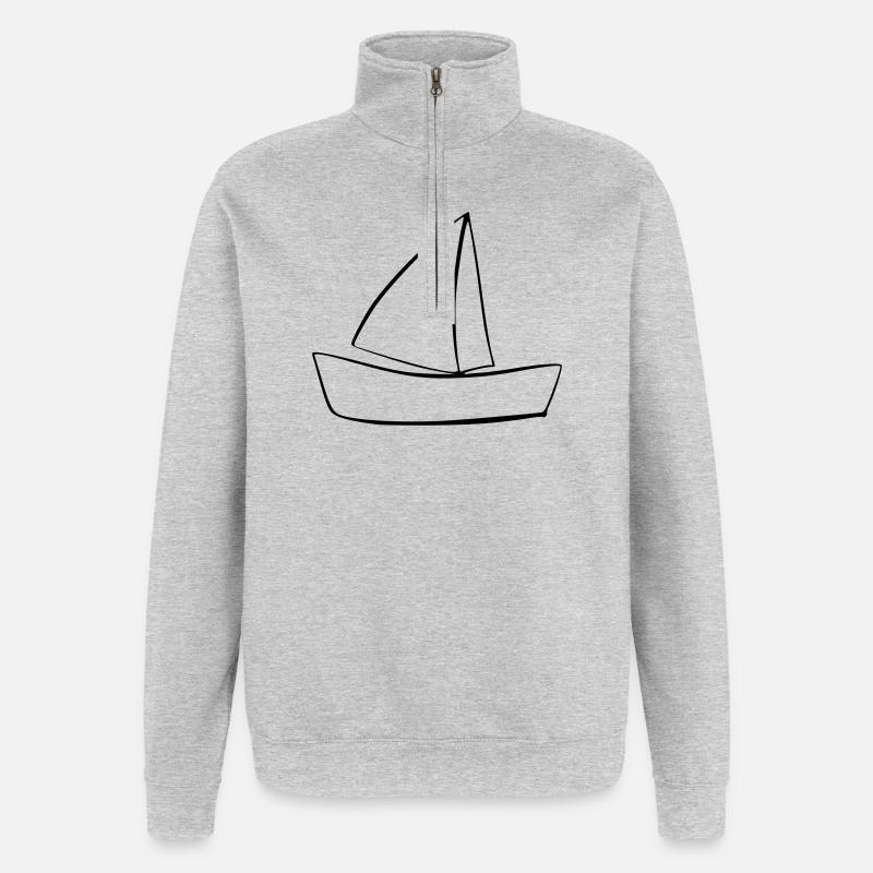 Boot - Quarter-Zip-Sweatshirt - Grau meliert