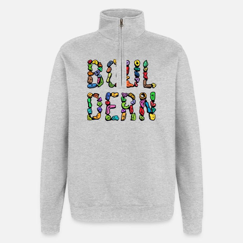 Bouldering boulder climbing scripture mountaineering - Quarter-Zip Sweatshirt - heather grey