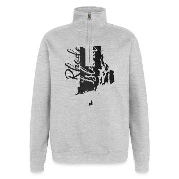 Rhode Island - Quarter-Zip-Sweatshirt - Grau meliert - Vorne - AI Model Female 172 light (172cm) & AI Model Male 178 dark (178cm)