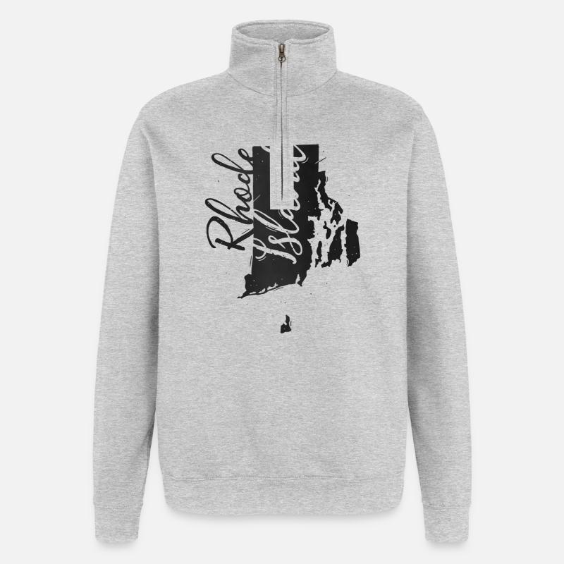 Rhode Island - Quarter-Zip-Sweatshirt - Grau meliert