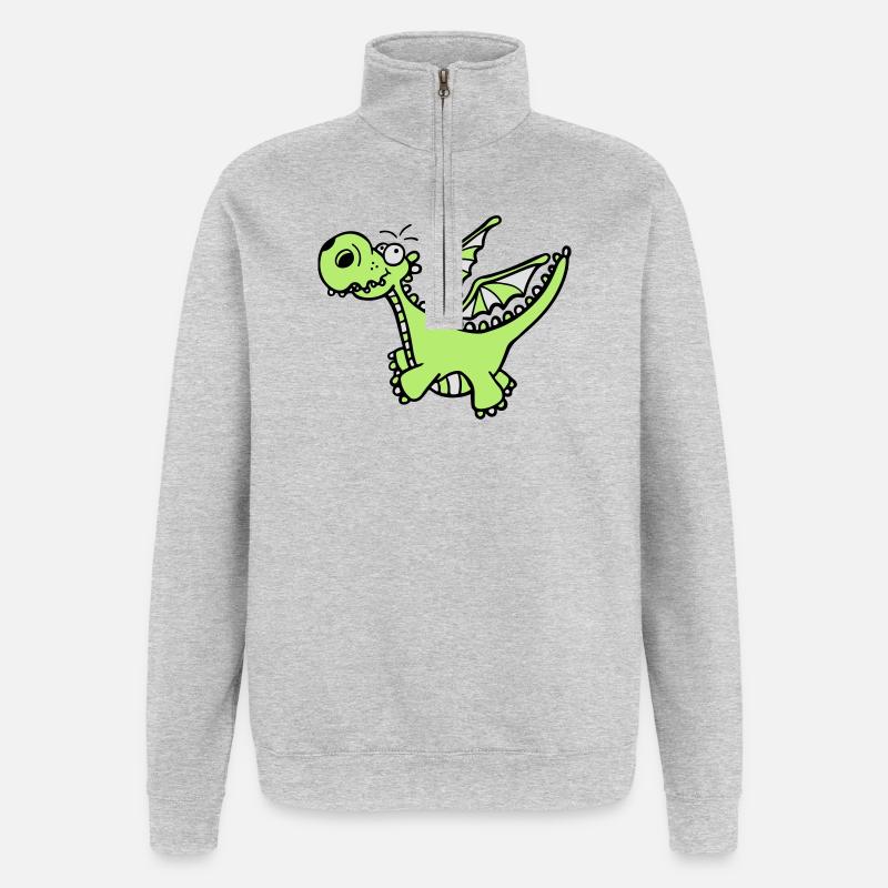 Mighty Dragon - Quarter-Zip Sweatshirt - heather grey