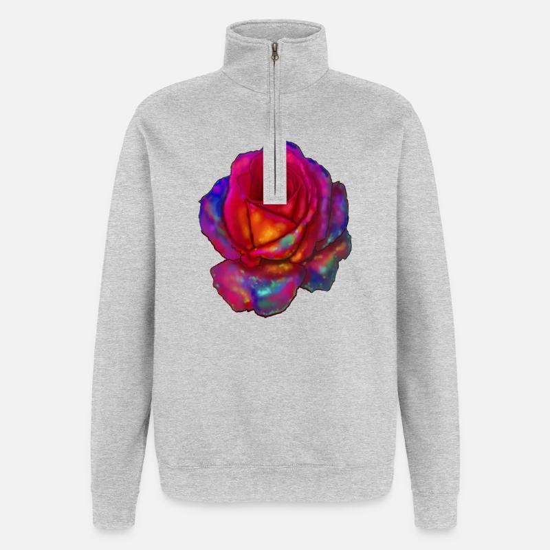 rose - Quarter-Zip Sweatshirt - heather grey