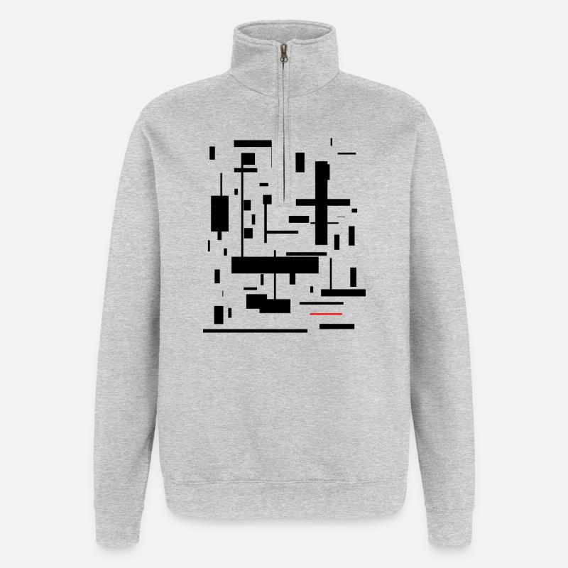 Kunst - Quarter-Zip-Sweatshirt - Grau meliert