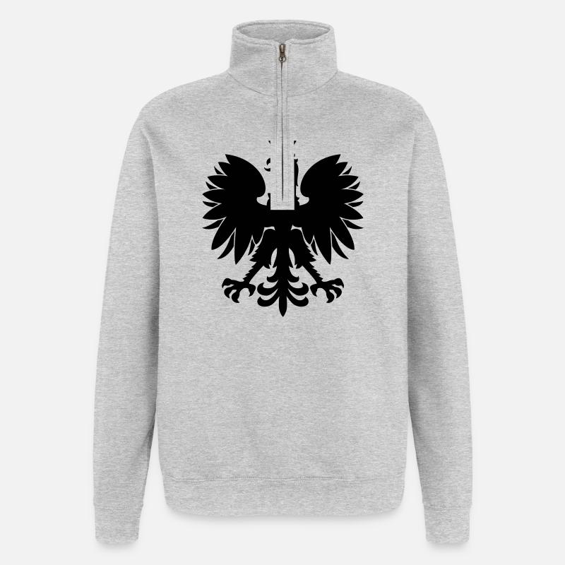 polish eagle - Quarter-Zip Sweatshirt - heather grey