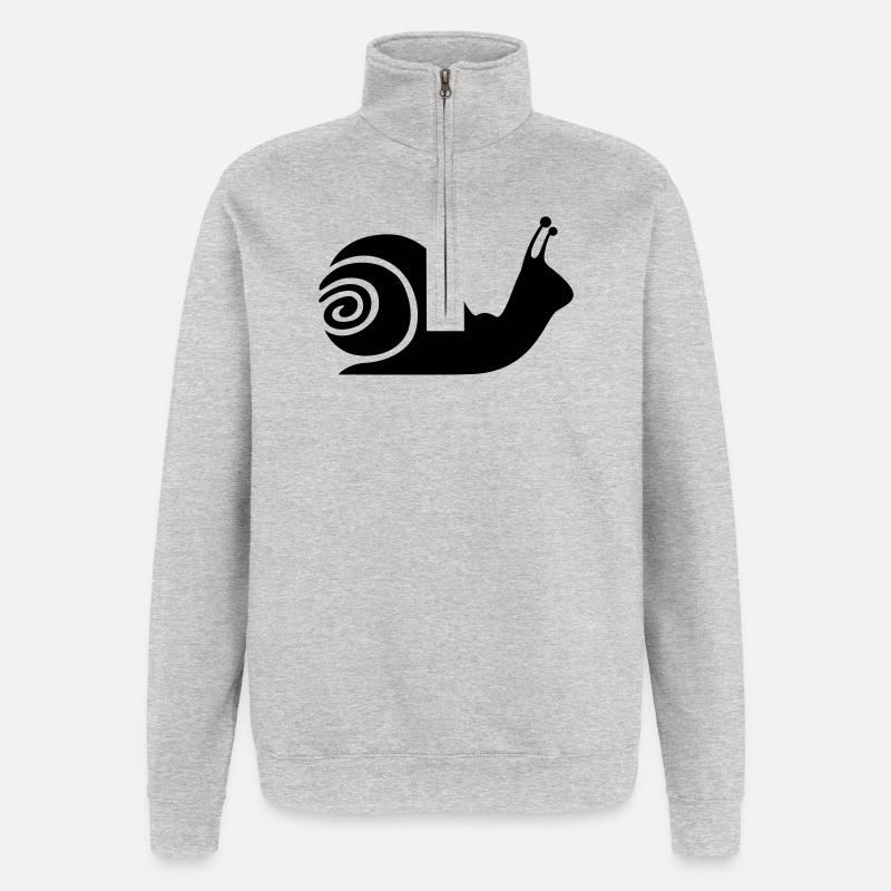 Schnecke - Quarter-Zip-Sweatshirt - Grau meliert