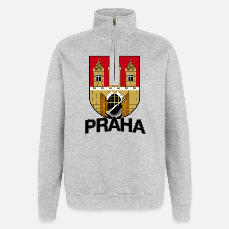 Praha Prag Tschechien - Quarter-Zip-Sweatshirt - Grau meliert