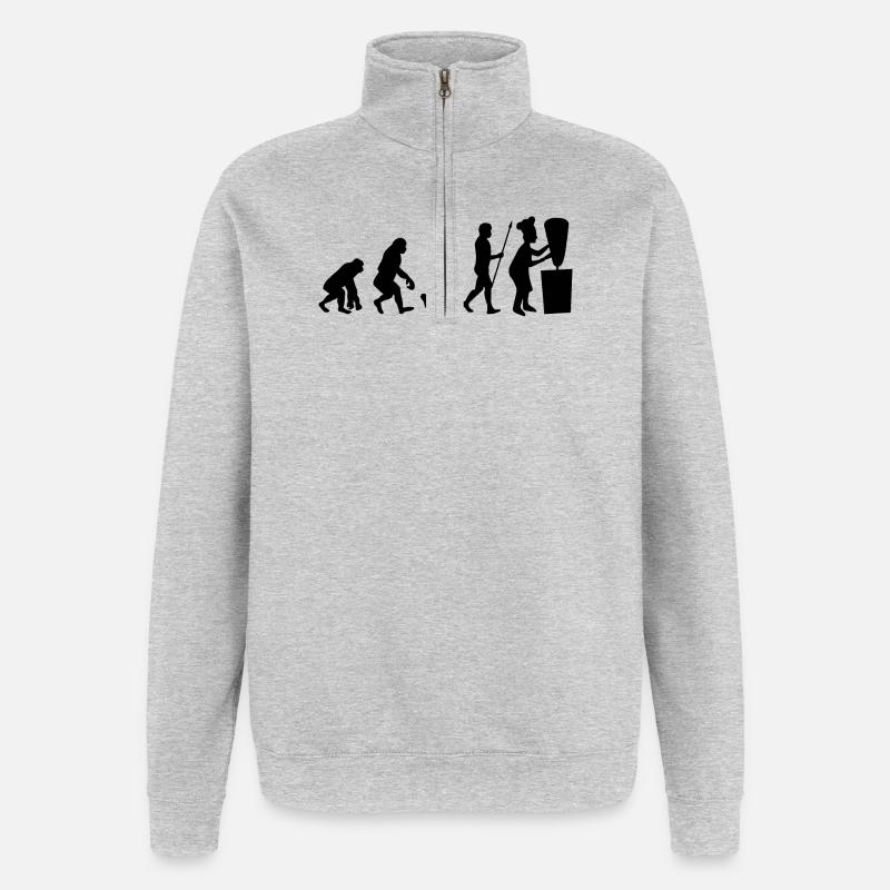 Brochette brochette brochette kebab Evolution - Sweat à zip 1/4 - gris chiné