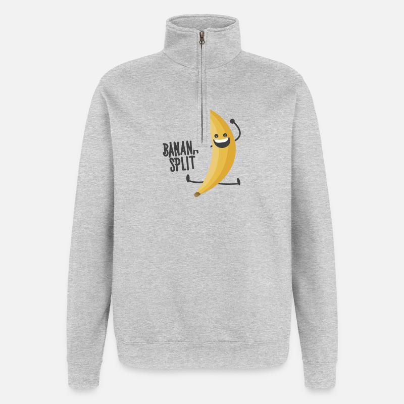 Banana Split - Sweat à zip 1/4 - gris chiné