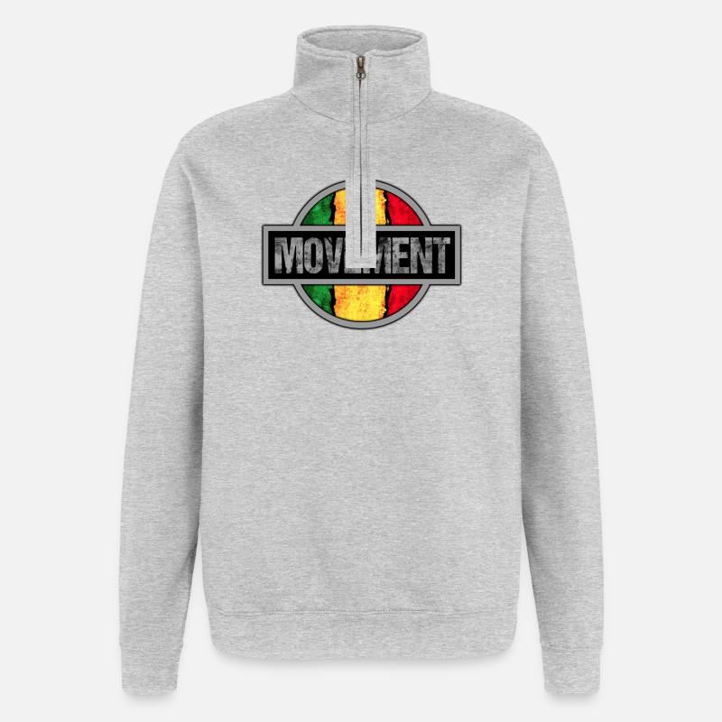 Rastafarian Bewegung Symbol Design - Quarter-Zip-Sweatshirt - Grau meliert