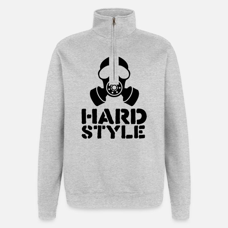 hardstyle - Sweat à zip 1/4 - gris chiné