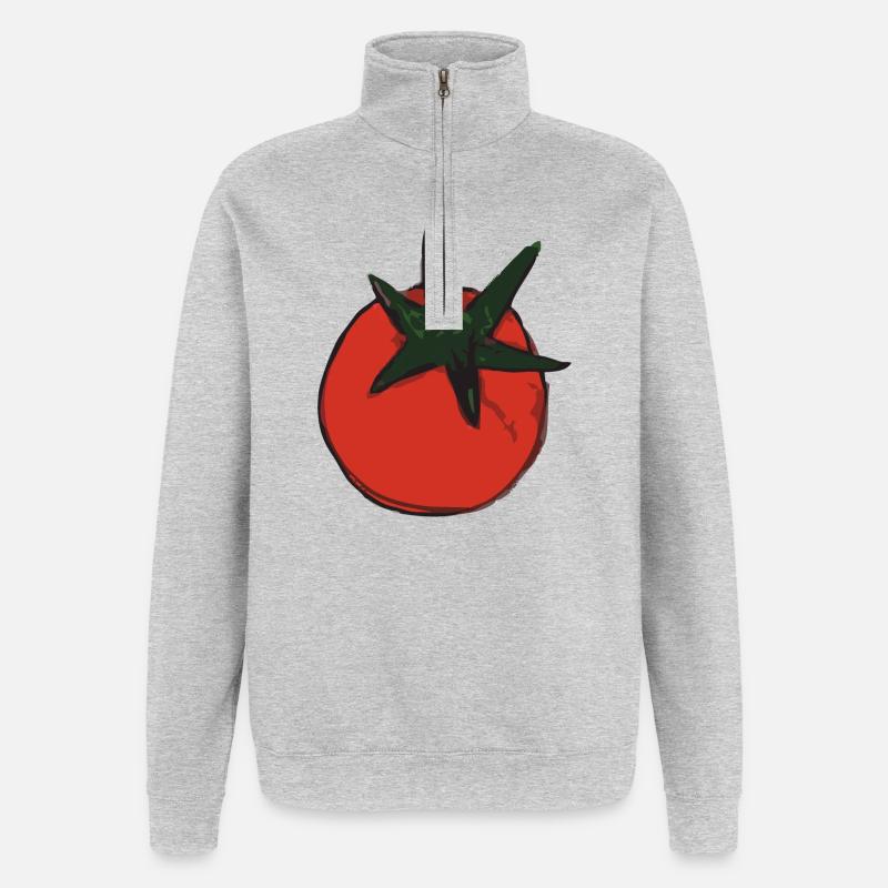 tomate tomate - Sweat à zip 1/4 - gris chiné