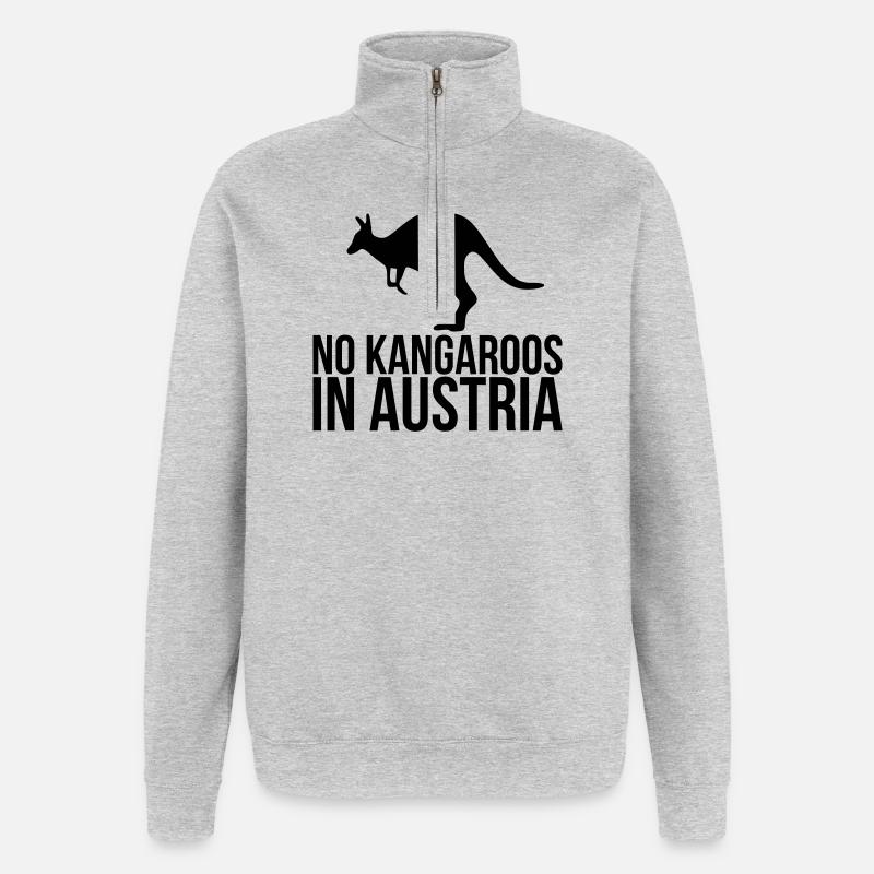 Autriche - Sweat à zip 1/4 - gris chiné