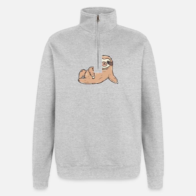 Faultier - Quarter-Zip-Sweatshirt - Grau meliert