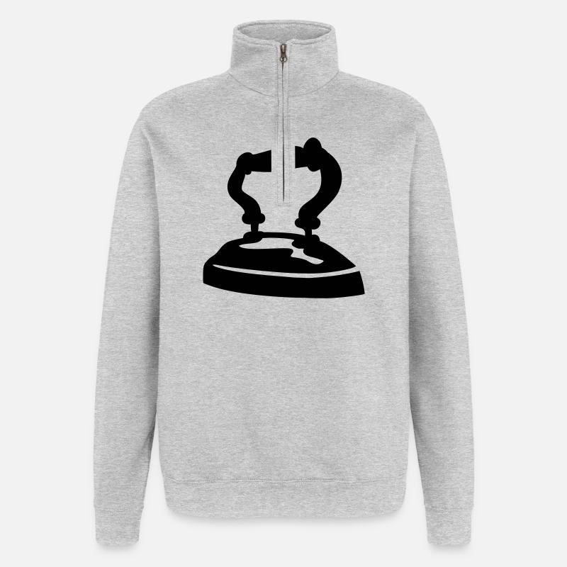 schneider handwerker buegeleisen - Quarter-Zip-Sweatshirt - Grau meliert