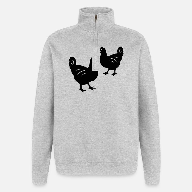 Chickens - Quarter-Zip Sweatshirt - heather grey