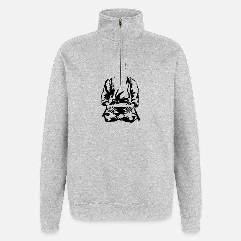 karate - Quarter-Zip Sweatshirt - heather grey