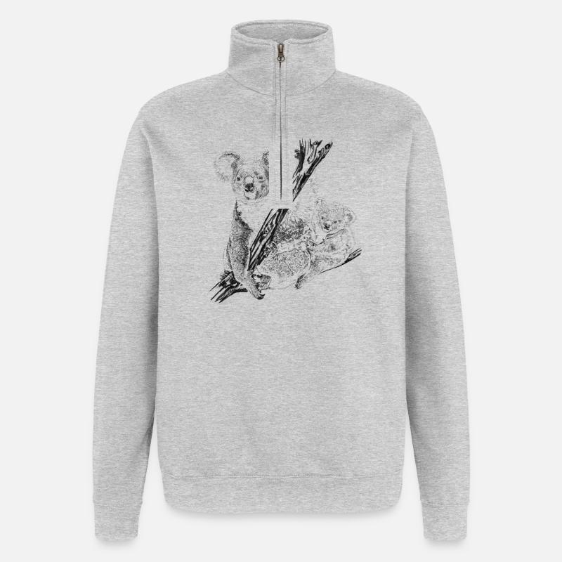 koala bear - Sweat à zip 1/4 - gris chiné