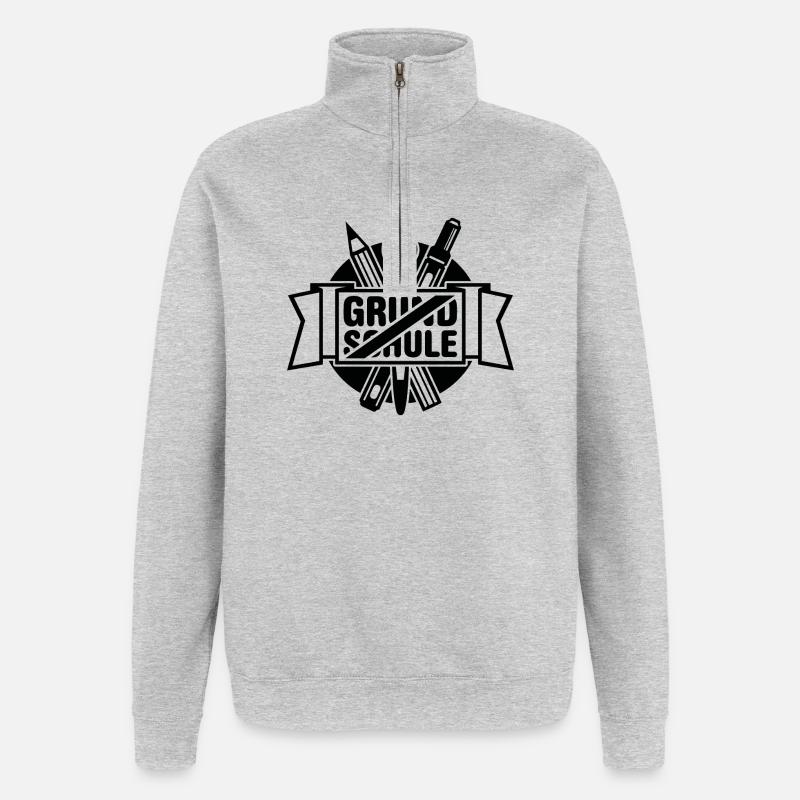 abschluss grundschule - Quarter-Zip-Sweatshirt - Grau meliert