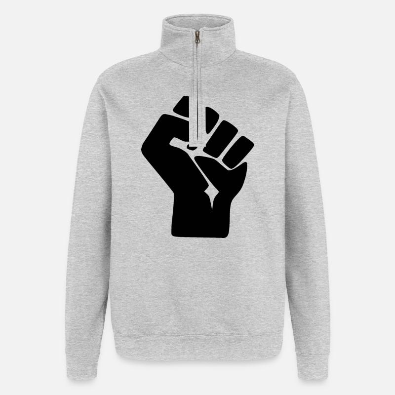 Faust - Quarter-Zip-Sweatshirt - Grau meliert