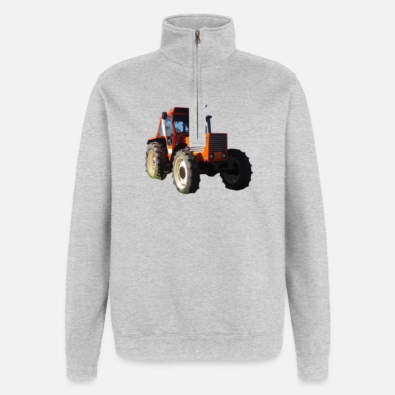 Orange 780 DT Tractor - Quarter-Zip Sweatshirt - heather grey