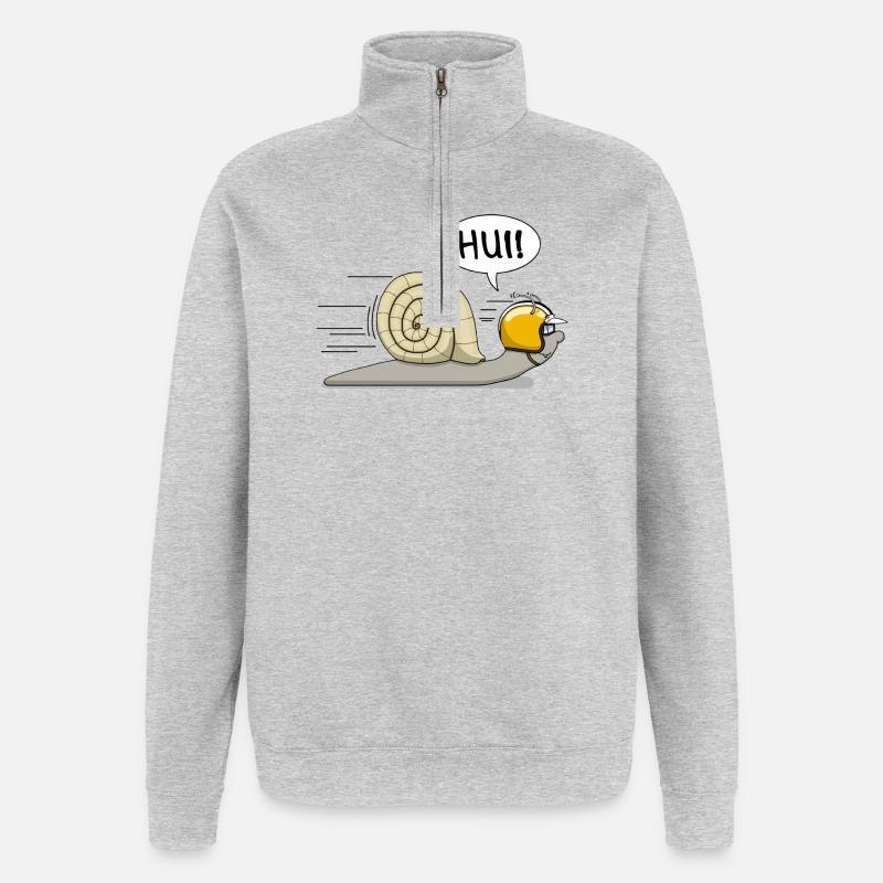 Escargot de course - l’original - Sweat à zip 1/4 - gris chiné