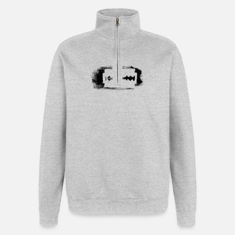 Rasierklinge - Quarter-Zip-Sweatshirt - Grau meliert
