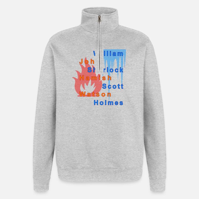 Fire and ice - Quarter-Zip Sweatshirt - heather grey