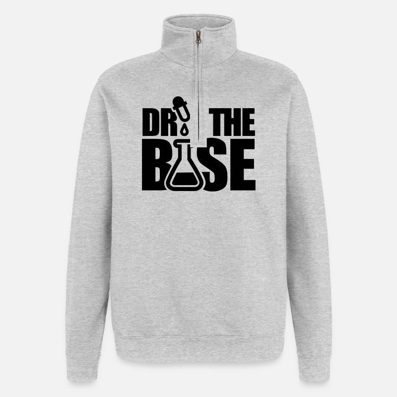 Drop the base - Sweat à zip 1/4 - gris chiné