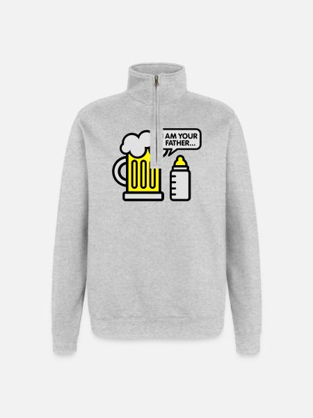 I am your father - Sweat à zip 1/4 - gris chiné