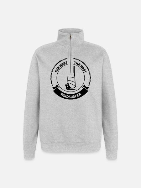 Windsurfen / Windsurfer / Windsurf / Windsurfing - Quarter-Zip-Sweatshirt - Grau meliert