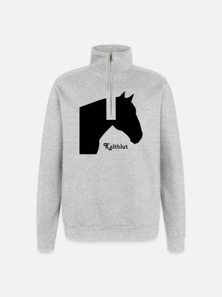 Kaltblut schwarz - Quarter-Zip-Sweatshirt - Grau meliert