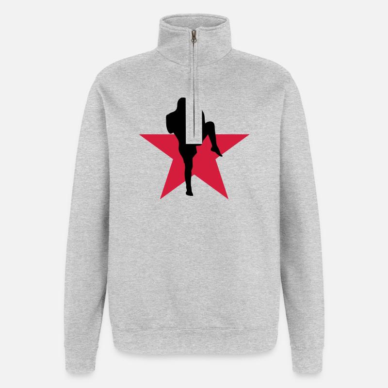 Kickboxen / Kickboxing / Kickboxer / Kick Boxing - Quarter-Zip-Sweatshirt - Grau meliert