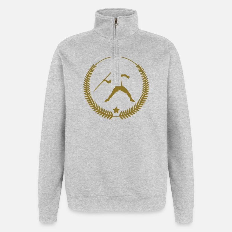 Speerwurf / Diskuswurf / Kugelstoßen / Hammerwurf - Quarter-Zip-Sweatshirt - Grau meliert