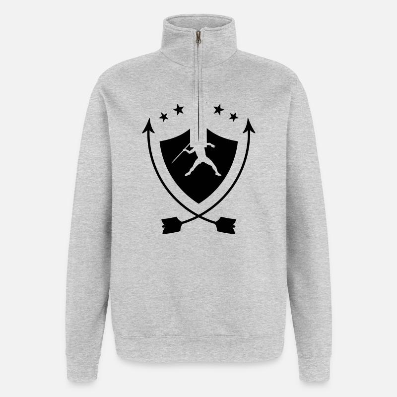 Speerwurf / Diskuswurf / Kugelstoßen / Hammerwurf - Quarter-Zip-Sweatshirt - Grau meliert