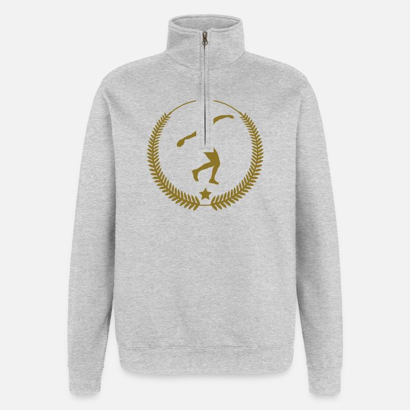 Speerwurf / Diskuswurf / Kugelstoßen / Hammerwurf - Quarter-Zip-Sweatshirt - Grau meliert