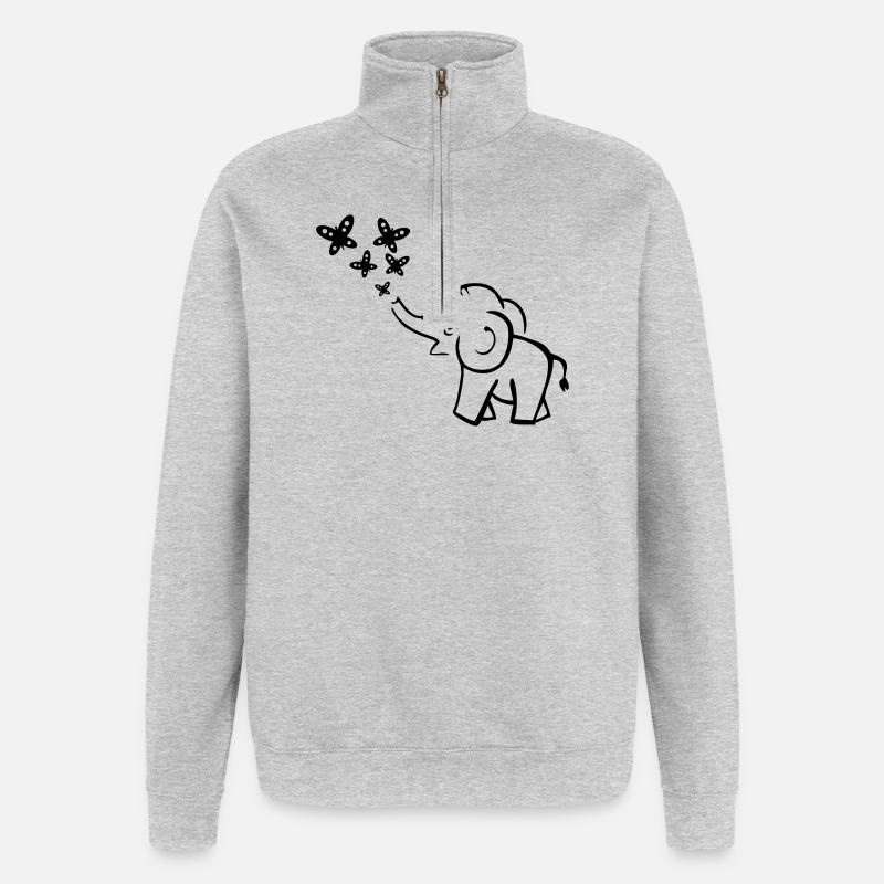 elephant - Quarter-Zip Sweatshirt - heather grey
